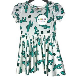 NEW Dot Dot Smile Cactus White Cap Sleeve Dress 6-12M